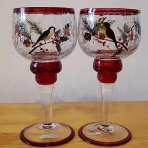 2 Matching Holiday Goblets